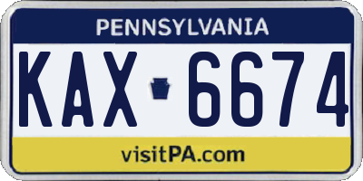 PA license plate KAX6674