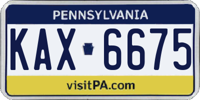 PA license plate KAX6675