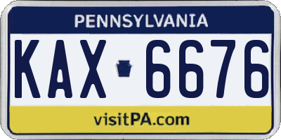 PA license plate KAX6676