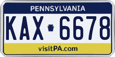 PA license plate KAX6678