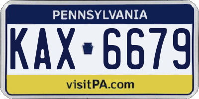 PA license plate KAX6679