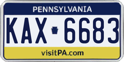 PA license plate KAX6683