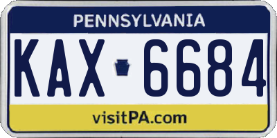 PA license plate KAX6684