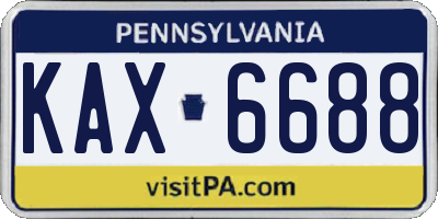 PA license plate KAX6688