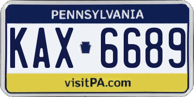 PA license plate KAX6689