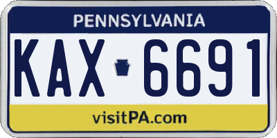 PA license plate KAX6691