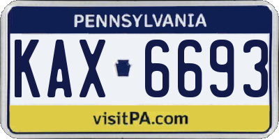PA license plate KAX6693