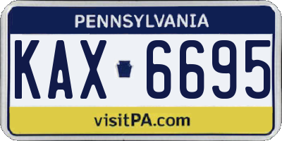 PA license plate KAX6695