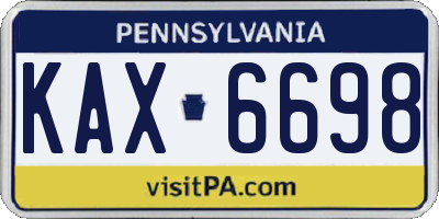 PA license plate KAX6698