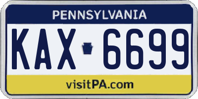 PA license plate KAX6699