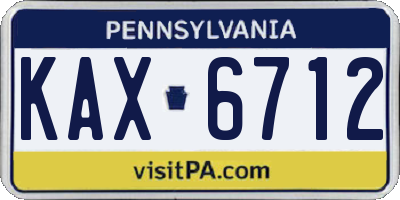 PA license plate KAX6712