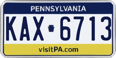 PA license plate KAX6713