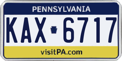 PA license plate KAX6717