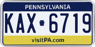 PA license plate KAX6719
