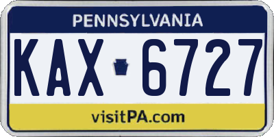 PA license plate KAX6727