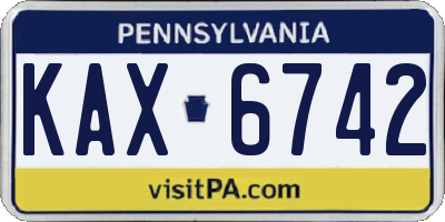 PA license plate KAX6742