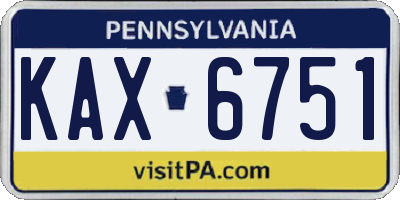 PA license plate KAX6751