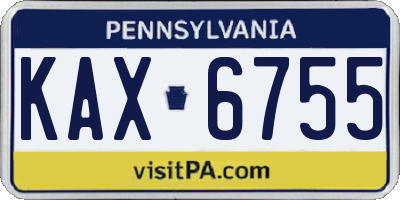 PA license plate KAX6755
