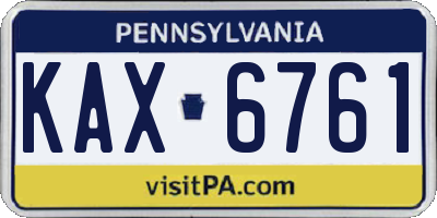 PA license plate KAX6761
