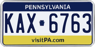 PA license plate KAX6763