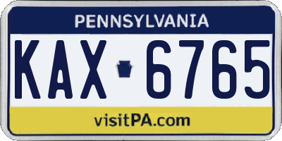 PA license plate KAX6765