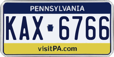 PA license plate KAX6766