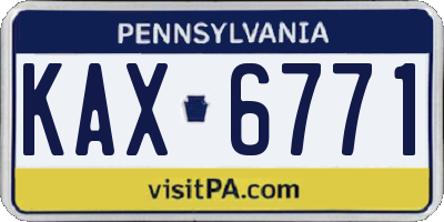 PA license plate KAX6771