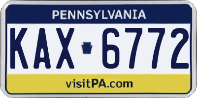 PA license plate KAX6772