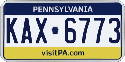 PA license plate KAX6773