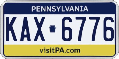 PA license plate KAX6776