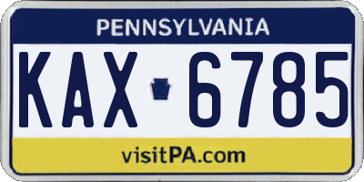 PA license plate KAX6785