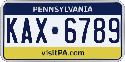 PA license plate KAX6789