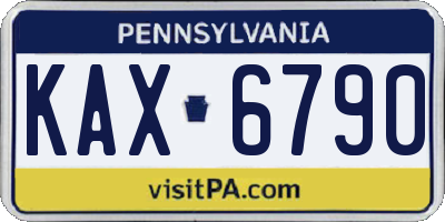 PA license plate KAX6790