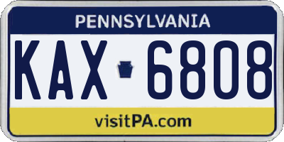 PA license plate KAX6808