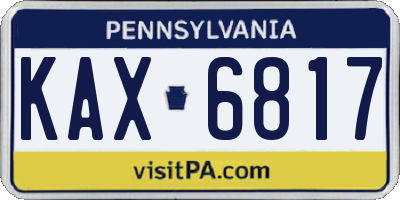 PA license plate KAX6817