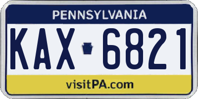 PA license plate KAX6821