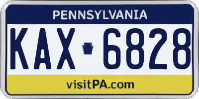 PA license plate KAX6828