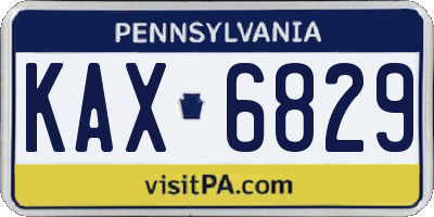 PA license plate KAX6829