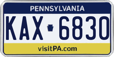 PA license plate KAX6830