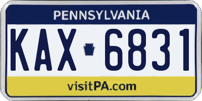 PA license plate KAX6831