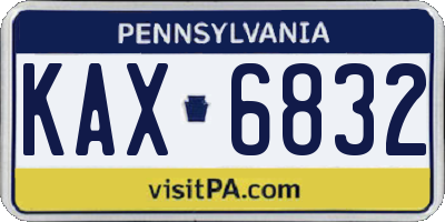 PA license plate KAX6832