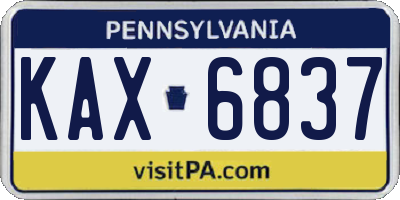 PA license plate KAX6837