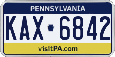PA license plate KAX6842