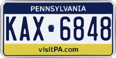 PA license plate KAX6848
