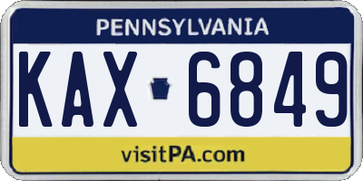 PA license plate KAX6849