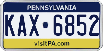 PA license plate KAX6852