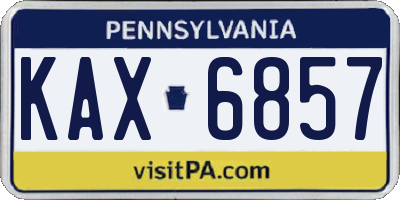 PA license plate KAX6857