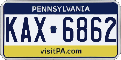 PA license plate KAX6862