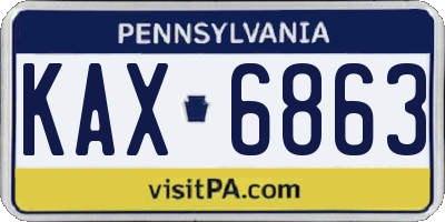 PA license plate KAX6863