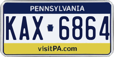 PA license plate KAX6864
